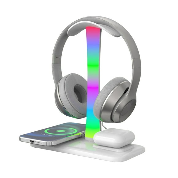 4-in-1 Headphone Stand With 15W Wireless Charger For AirPods Max/Pro IOS Watch And Headphones