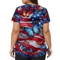 thumbnail image 6 of KDDYLITQ United States 250th Anniversary Shirts for Women July 4th Printed Short Sleeve Tops Summer Usa Star Stripes Causal Blouses 250 Years Birthday Graphic V Neck T-Shirts Dark Blue 5XL, 6 of 6