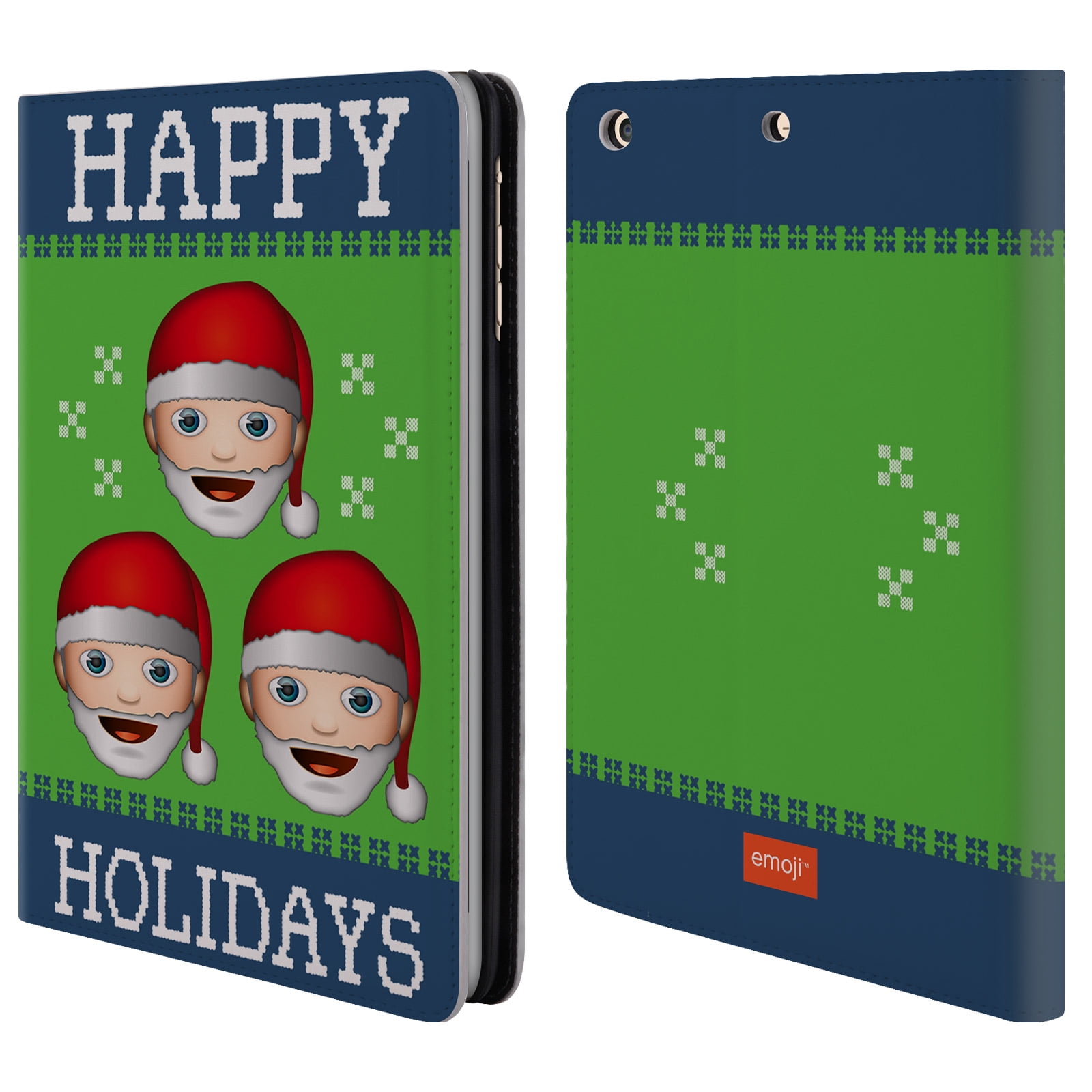 OFFICIAL EMOJI UGLY CHRISTMAS LEATHER BOOK WALLET CASE COVER FOR APPLE