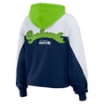 thumbnail image 3 of Women's WEAR by Erin Andrews College Navy Seattle Seahawks Plus Size Color Block Full-Zip Hoodie, 3 of 5