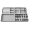 thumbnail image 2 of jewelry box jewelry organizer packaging box Velvet Jewelry Storage Tray Display Ring Bracelet Necklace Storage Box gray empty, 2 of 6