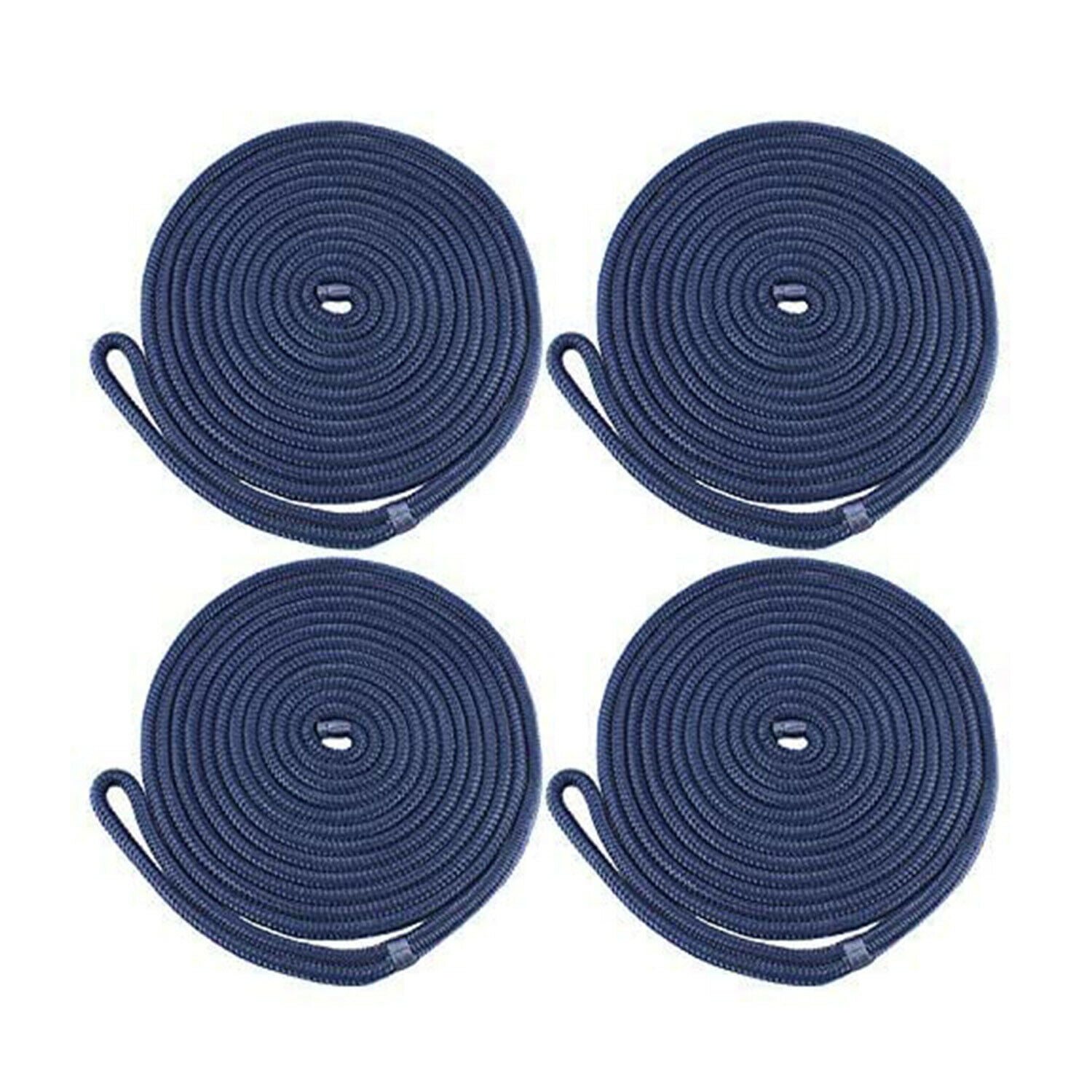 4 Pack of 3/4 Inch x 35 Ft Premium Twisted Nylon Mooring and Docking Lines