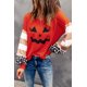 thumbnail image 2 of ABPHQTO Top de bloque de color de leopardo a rayas con estampado de cara divertida de Halloween para mujer, 2 of 5