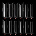 thumbnail image 3 of Grofry 480 Pcs/Box Nail Tips C Curved Pipe Shaped Transparent Long Square Coffin False Nail Tips for Manicure Transparent, 3 of 8
