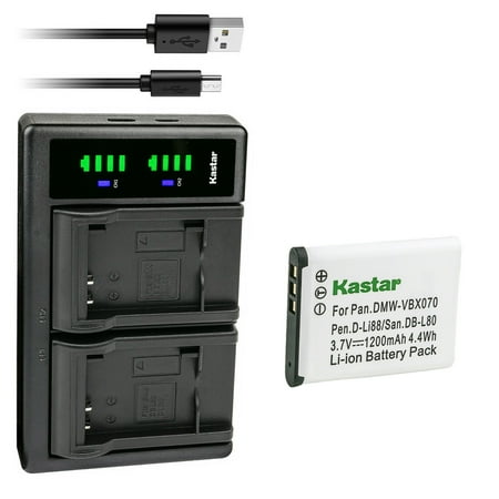 Kastar 1-Pack Battery and LTD2 USB Charger Compatible with Panasonic HX-DC3R, HX-DC3W, HX-DC10, HX-DC10EB-K, HX-DC10EF-K, HX-DC10GK, HX-DC15, HX-WA10, HX-WA10EB-A, HX-WA10EB-D, HX-WA10EB-K Cameras