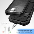 thumbnail image 3 of ELEHOLD Heavy Duty Rugged Case for iPhone 15 Pro,Camera Lens Protection Tempered Glass Screen Protector Hidden Foldable Kickstand Bracket Shockproof Dustproof Armor Case for iPhone 15 Pro,Black, 3 of 7