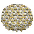 thumbnail image 2 of Excavator and Crane Yellow Pattern Round Tablecloth 60"x60", Wrinkle Resistant Wipeable Table Cover for Kitchen Dining Room Picnic Patio and Party, 2 of 6
