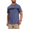 thumbnail image 4 of INSPIRE CHIC Men's Chest Pocket Striped Print Crew Neck Short Sleeve T-Shirt L Dark Blue, 4 of 5