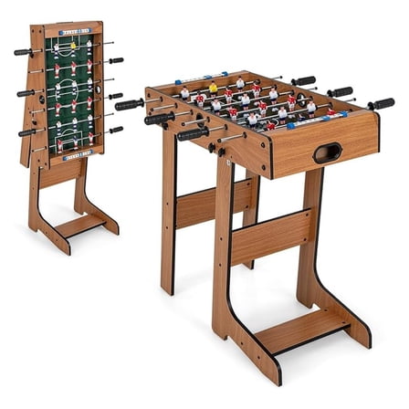 YYDSBNHH Folding Foosball Table - Space Saving Table Soccer, Durable Handles, 2 Balls & Scoreboard - Adult/Child Game for Party, Bar, Game Room