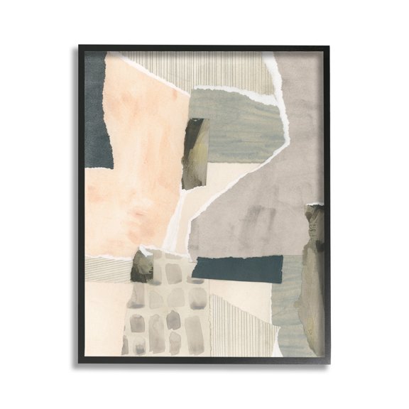 Stupell Industries Neutral Patterns Abstract Abstract Painting Black Framed Art Print Wall Art, 11 x 14