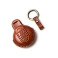 thumbnail image 2 of fastboy Leather Car Key Case Cowhide Holder Full Protection Shell Auto Fashion Keychain Soft Cover Replacement for MINI Brown, 2 of 6