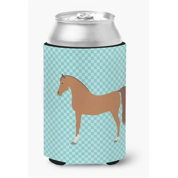 Carolines Treasures BB8085CC Arabian Horse Blue Check Can or Bottle Hugger