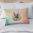thumbnail image 4 of Happy Easter German Shepherd with Bunny Ear Headband and Flowers Quilt Pillowcase Alsatian Dog Lover Gifts Throw Pillow Cover Bed Home Decor - 13001, 4 of 5