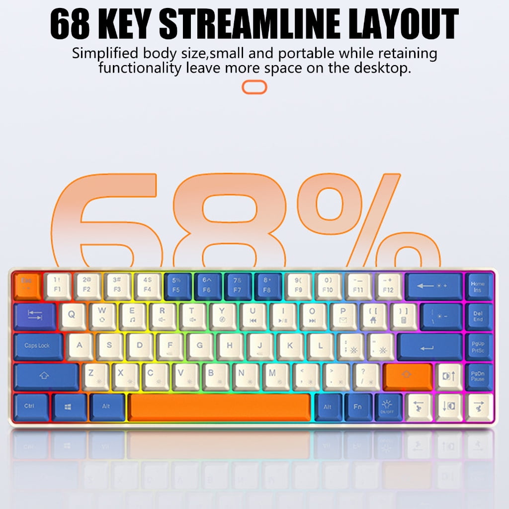 Tizuqe Quiet Mechanical Gaming Keyboard 60Percent Wire Keyboard Waterproof Dustproof