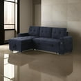 thumbnail image 6 of Lna 84 Inch Sectional Sofa, Pull Out Bed, Storage Chaise, USB, Dark Gray, 6 of 6