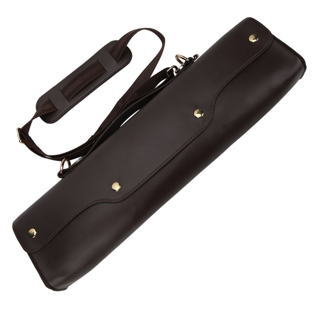 Flute Carrying Bag Hand Synthetic Flute Carrying Bag Flute Storage Bag Leather Wind Instrument Storage Case with Shoulder Strap