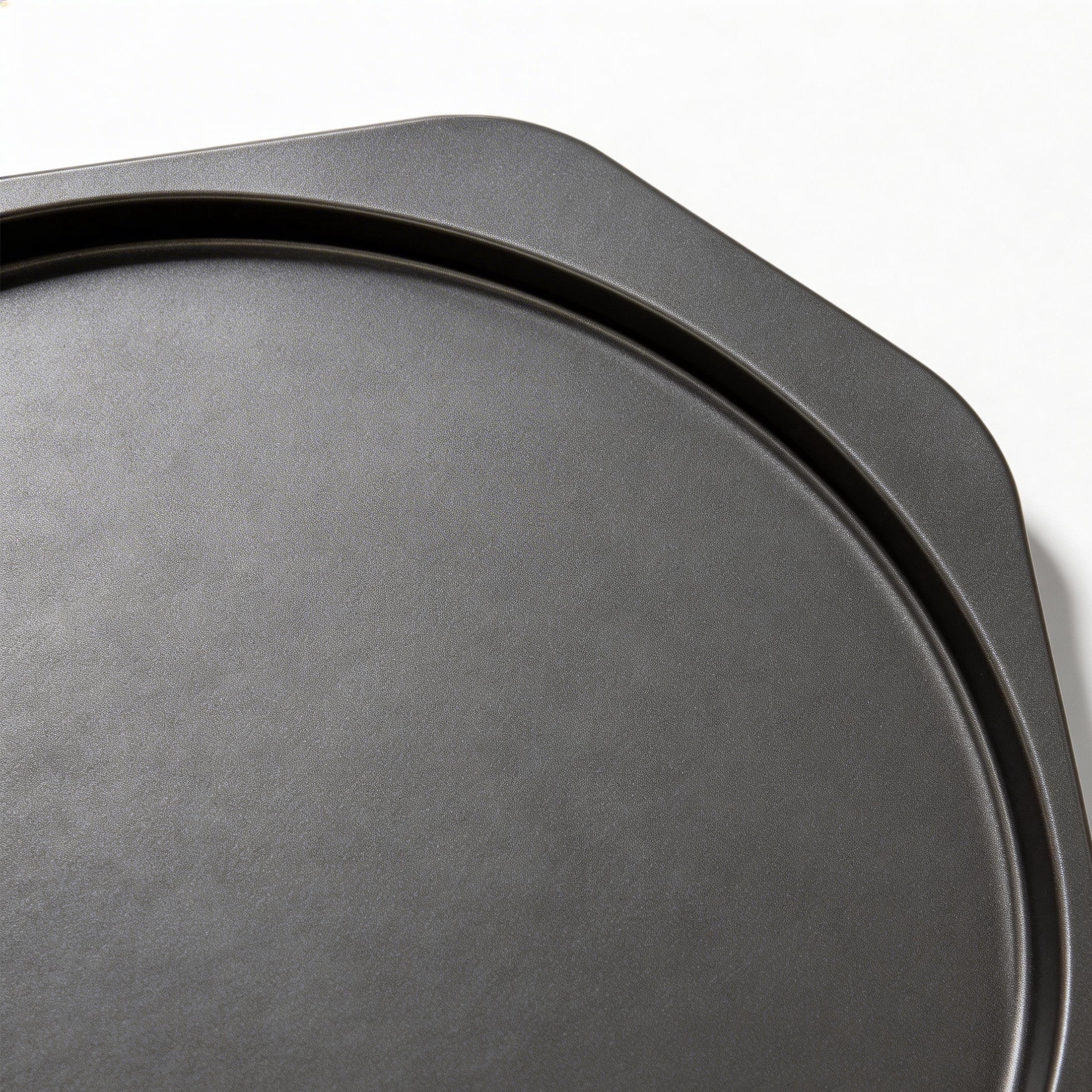 GARITIN Pizza Pan for Baking, 12.7 inch Non-Stick Round Baking Pan for Frozen & Homemade Pizza, Grey