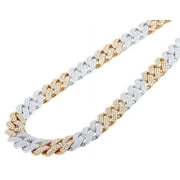12MM Miami Cuban EGL Certified VVS 22.22CT Diamond 10K Rose-White Gold 18"-24"