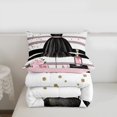 thumbnail image 4 of Black Dress Bedding Sets Queen Modern Fashion Comforter Set Modern Themed Bedding Comforter Sets Fashion Woman Dress Down Comforter Pink High Heels Romantic Makeup Decor Duvet Sets, 4 of 7