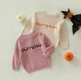 thumbnail image 2 of Toddler Baby Boy Girl Halloween Outfit Knit Chunky Pumpkin Sweaters Crew Neck Pullover Sweatshirt Tops Fall Winter Clothes, 2 of 8