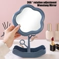 thumbnail image 6 of YOHAVEN Sunflower Makeup Mirror Desktop Portable Vanity Mirror with Storage Tray Cute Flower Shape Beauty Mirror for Home Dorm Travel Dressing Table Desk Decorations, 6 of 6