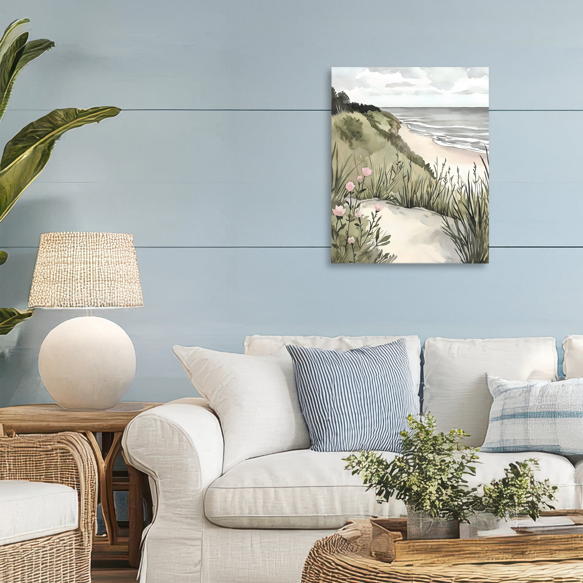 Stupell Industries Coastal Calm on Sandy Dunes Canvas Wall Art, design by Riley B