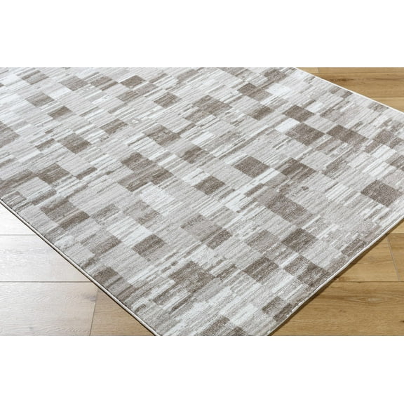 Alagan Contemporary Area Rug - Silver Gray, Light Silver, Metallic Silver - 18" x 18" Sample