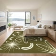 thumbnail image 3 of ODIKA 4'x6' Machine Washable Non-Slip Area Rug, Geometric Olive Green High Traffic Rug, Green, 1173868, 3 of 7