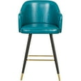thumbnail image 2 of Trent Home 27.9" Contemporary Faux Leather Counter Stool in Blue (Set of 2), 2 of 5