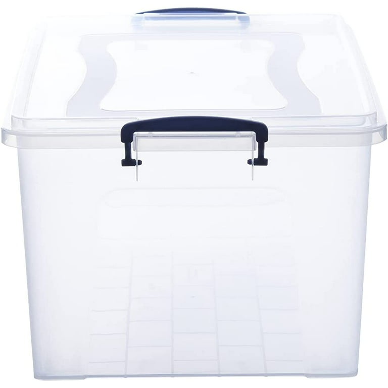  Superio Clear Storage Bins with Lids, Stackable Storage Box  with Latches and Handles, Extra Small, 4 Pack 1.75 Quart