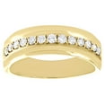 thumbnail image 2 of 14K Yellow Gold Round Diamond Wedding Band 1 Row Prong Set 7.5mm Ring 1/2 CT., 2 of 5