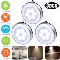 Battery Powered Ultra-Thin Touch Sensor LED Cabinet Lights, Magnet Stick-on Closet Light, LED Tap Night Lights for Kitchen, Bedroom, Stairs, Bar, Car, with Hanging rope,3 Packs, White
