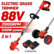 Pro Electric Weed Eater Lawn Edger Cordless Grass String Trimmer Cutter Kit 88V