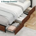 thumbnail image 6 of Queen Size Bed Frame with Charging Station And 6 Storage Drawers, Platform Beds Frame with Storage Headboard and LED Lights, Solid And Stable, Noise Free, Easy Assembly, Mattress Not Included, 6 of 9