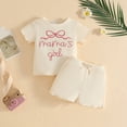 thumbnail image 2 of UAYOTSE Toddler Baby Girl Clothes 3 6 12 18 24 Month 2T 3T Summer Outfit Embroidery Daddy's Girl Shirts + Shorts Set,Sizes 9-12 Months, 2 of 7