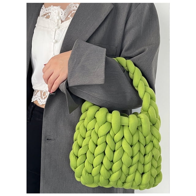 Bolso de lana islandesa tejido a mano, bolso de mensajero para llevar a mano hecho a mano para novia