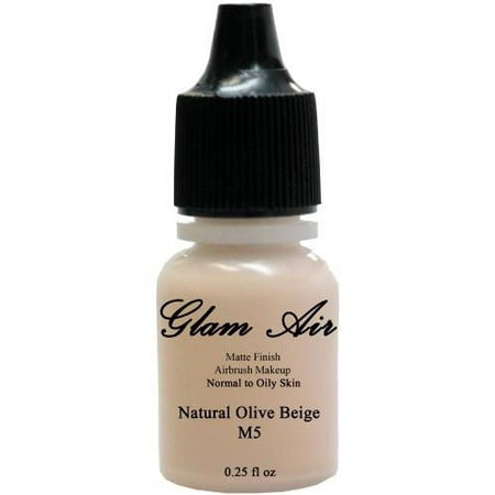 Glam Air Airbrush Makeup Foundation Water Based Matte M5 Natural Olive Beige (Ideal for Normal to Oily Skin) (Best Base For Oily Skin)