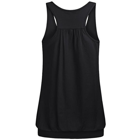 TRUBKH Tank Top for Women Workout Tops for Women Racerback Tank Tops for Women Long Tank Tops for Women Round Neck Wrinkled Racerback Workout Tank Top Blouse Crop Tank Tops for Women Black M