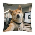 thumbnail image 2 of Funda de almohada decorativa | Lindo diseño de bordado de perro | Funda de almohada cuadrada para sofá, cama o sillón | Tela suave de pelo corto | Funda de almohada decorativa para el hogar, 2 of 6