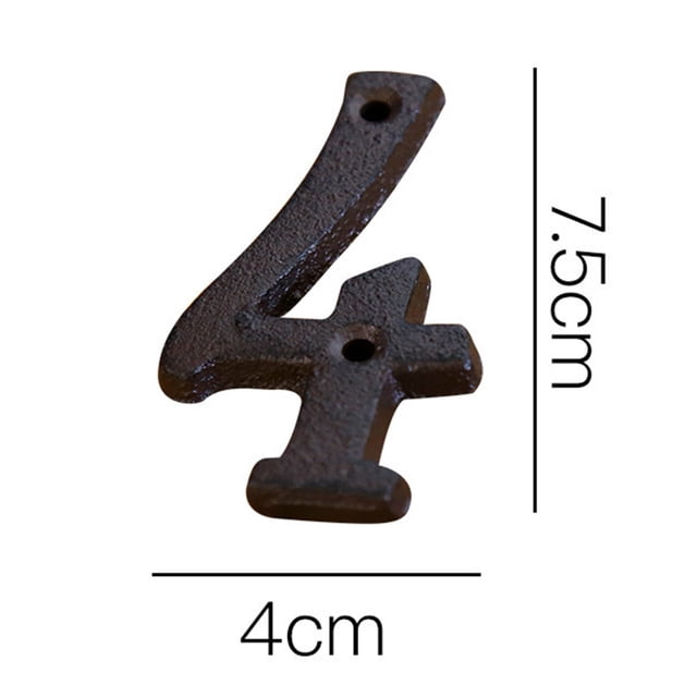 Gkeoshab Hangs Wrought Iron Decorations Creative DIY House Number Casts Iron Metal Numbers Home & Garden