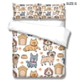 thumbnail image 2 of Set de cama Dog Impreso Edredón Cubiertas Cubiertas Pillowcasas Niños Durmiendo Artículos para el hogar Modelo lindo Patrón de Mascotas Conjuntos de cama de verano S LYSHDW2109250012 3 Piezas Inevent HA012376-03, 2 of 7