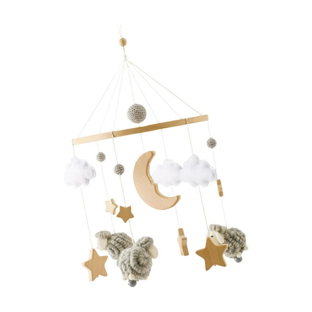 Móvil para cuna de bebé, campana para cama, juguete colgante, adornos de fieltro, decoración colgante para gris