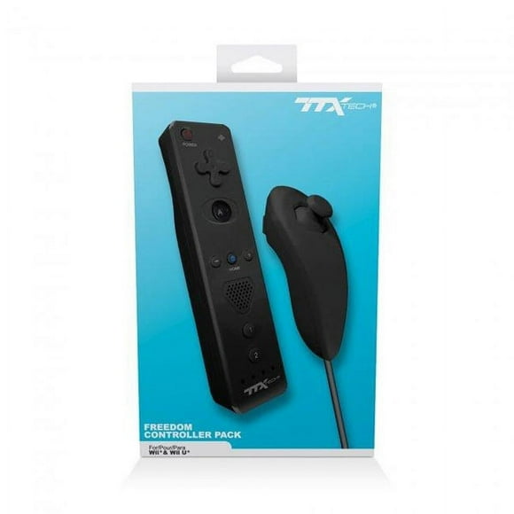 Wii/WII U Black Nunchuck & Wiimote With Action Plus Controller Bundle [TTX Tech]