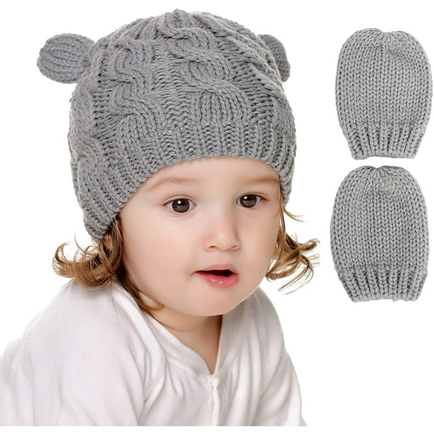 Nouveau Né Bébé Chapeau Bébés Bonnet et Moufles de Protection