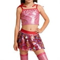 thumbnail image 3 of WOYY Girls Metallic Stretch Camisole Kids Tie-Shoulder Cropped Sleeveless Top, Sizes 14-15, 3 of 3
