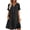 Black, variant on Joernso Summer Short Sleeve Dress for Women, Casual Button Up V Neck A-line Dress, Flowy Beach Vacation Sundress with Pockets