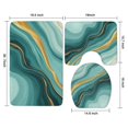 thumbnail image 3 of Teal Gold Marble Pattern Bathroom Rugs Sets 3 Piece,Toilet Cover Set,Absorbent Non Slip Bathroom Mats Sets with U-Shaped Contour Rug Toilet Rug Set, 3 of 5