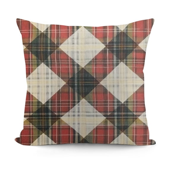 YINGXI Christmas Pillow Covers Red Green Blue Decoration Buffalo Checked Print Decorative Outdoor Pillowcases Holiday Throw Cushion Case Decor for Couch Sofa Bed 12x12in