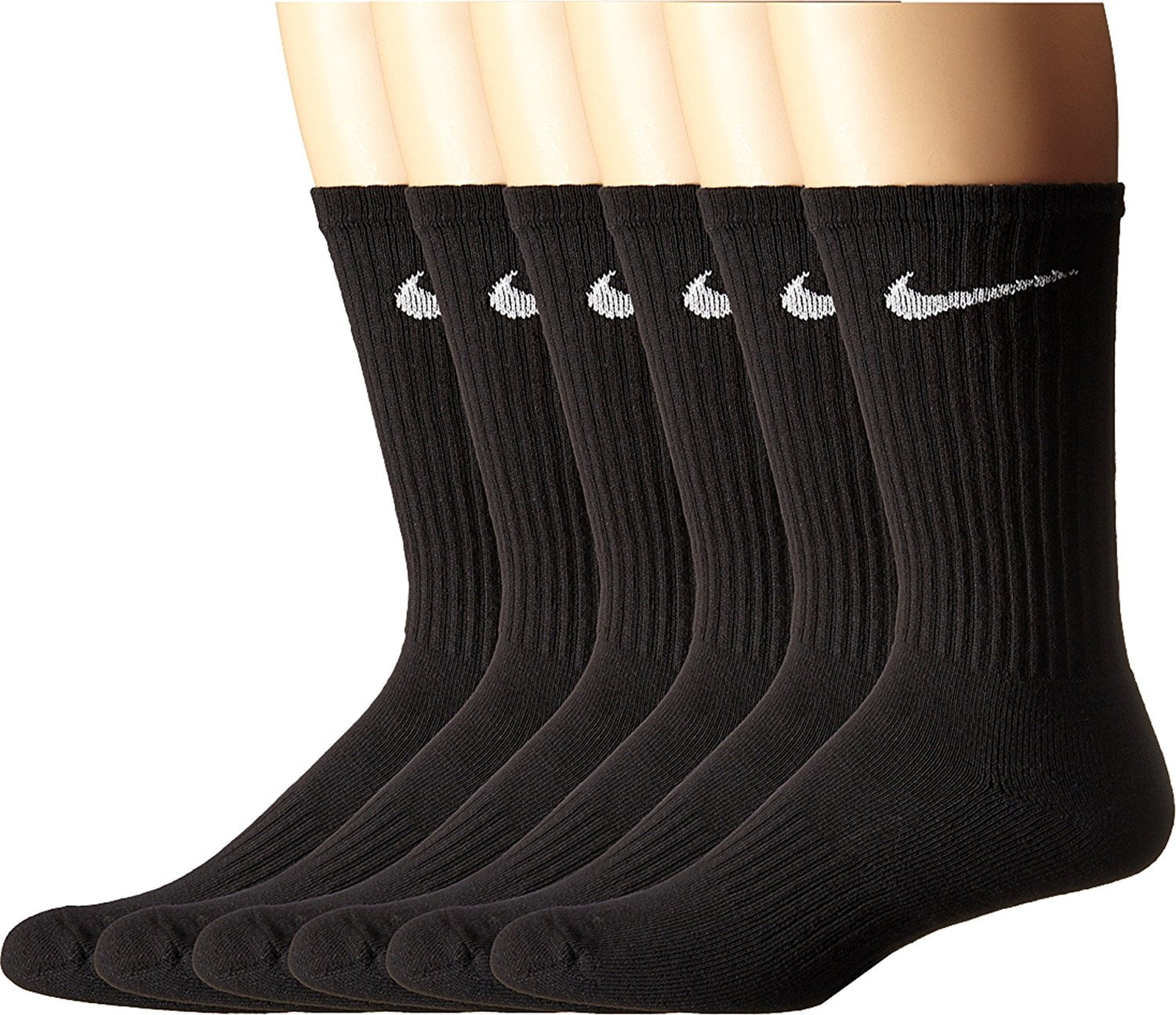 Nike Performance Cotton Cushioned Crew Socks 6 Pairs, Black / Large - Walmart.com