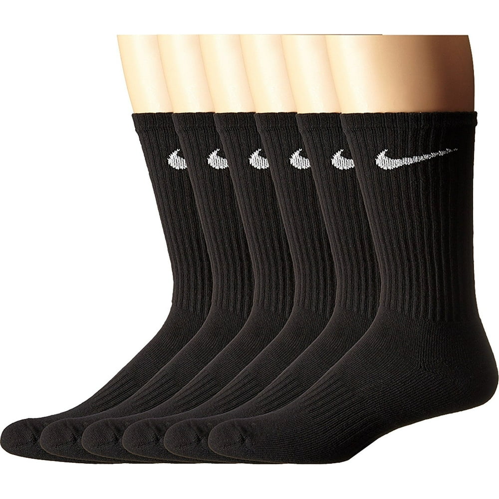 NK - Nike Performance Cotton Cushioned Crew Socks 6 Pairs, Black ...